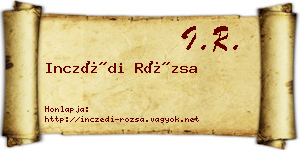 Inczédi Rózsa névjegykártya
