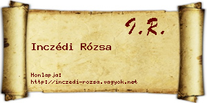 Inczédi Rózsa névjegykártya